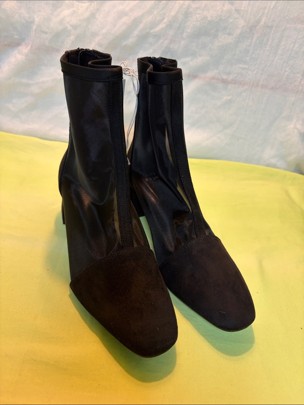 a new day Black Ankle Booties with Suede Toe